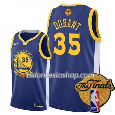 Camiseta Hombre NBA Golden State Warriors Kevin Durant 35 2018 NBA Finals Nike Azul Swingman